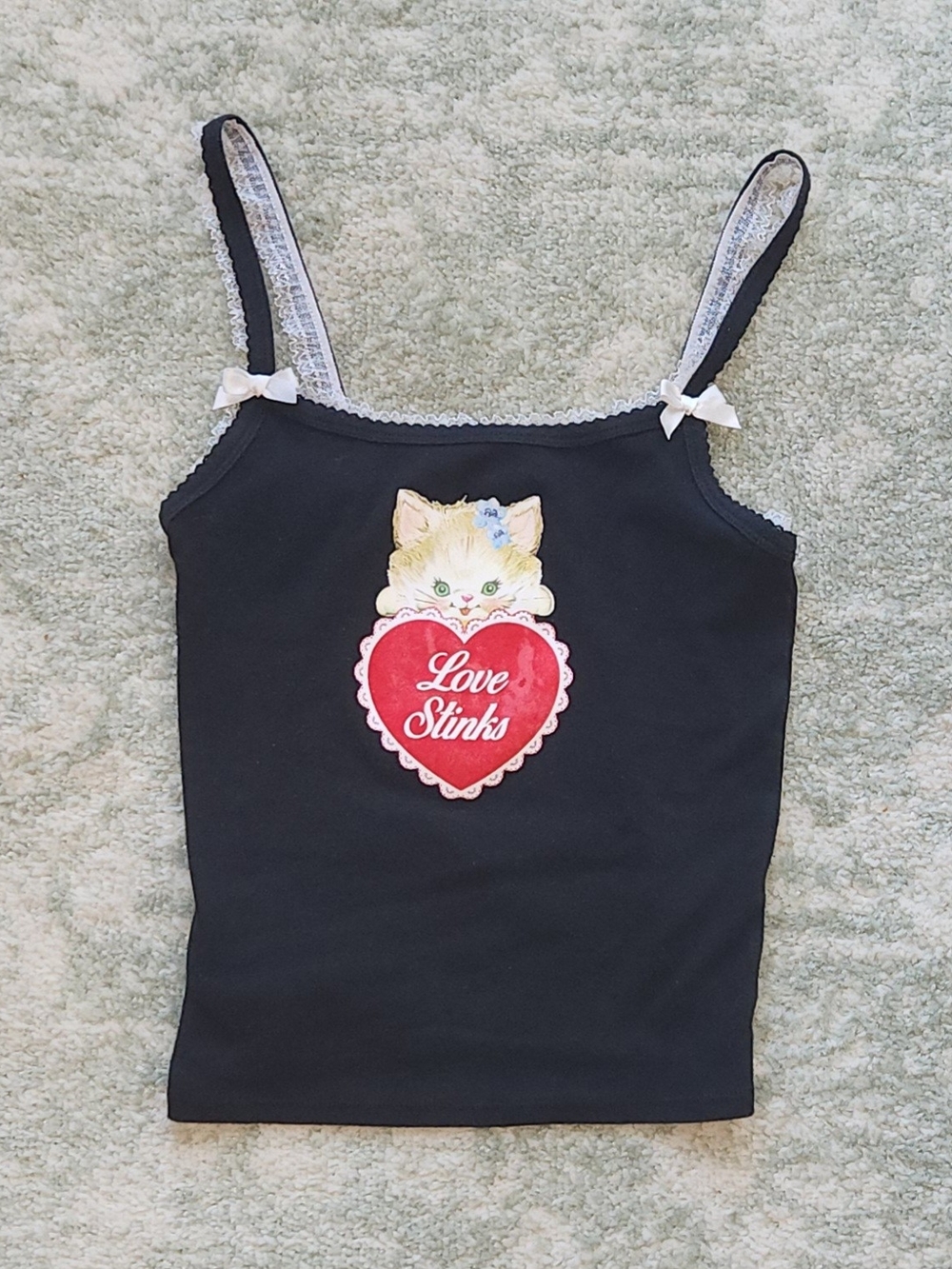 Cat Graphic Bandeau Cami - 'Love Stinks'